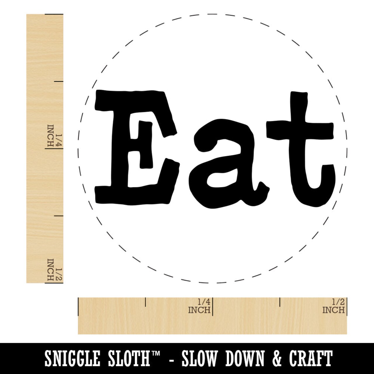 Eat Fun Text Self-Inking Rubber Stamp for Stamping Crafting Planners